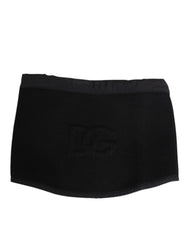 Dolce & Gabbana Black Lace Stole Knitted DG Logo Men One Size  Scarf
