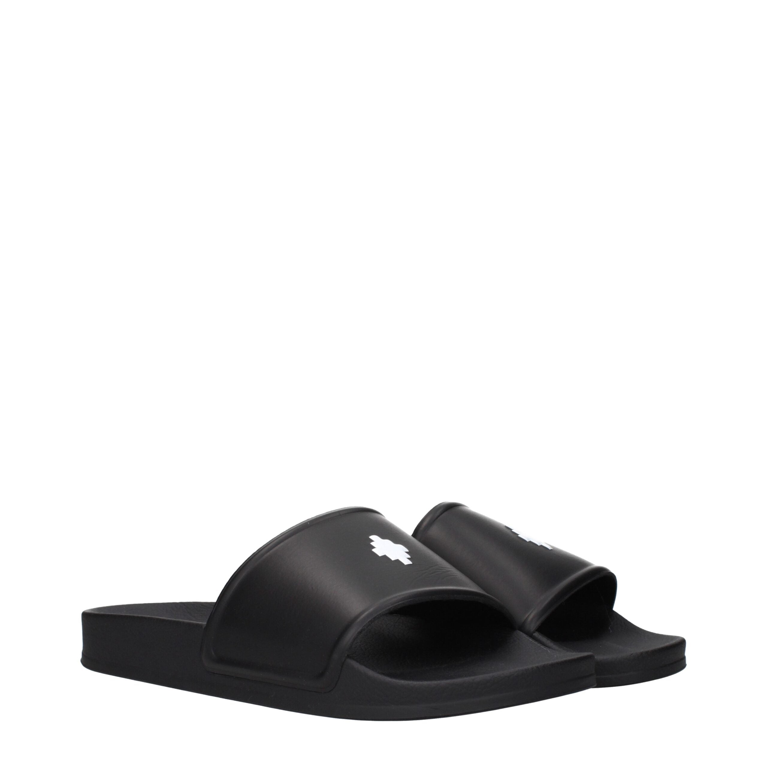Marcelo Burlon Black Cotton Slippers Sandals