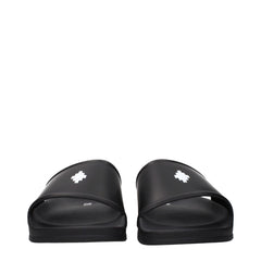 Marcelo Burlon Black Cotton Slippers Sandals