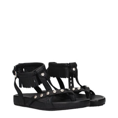 Isabel Marant Black Leather Flat Sandals