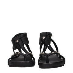 Isabel Marant Black Leather Flat Sandals