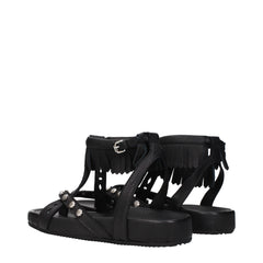 Isabel Marant Black Leather Flat Sandals