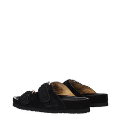 Isabel Marant Black Leather Slippers Sandals