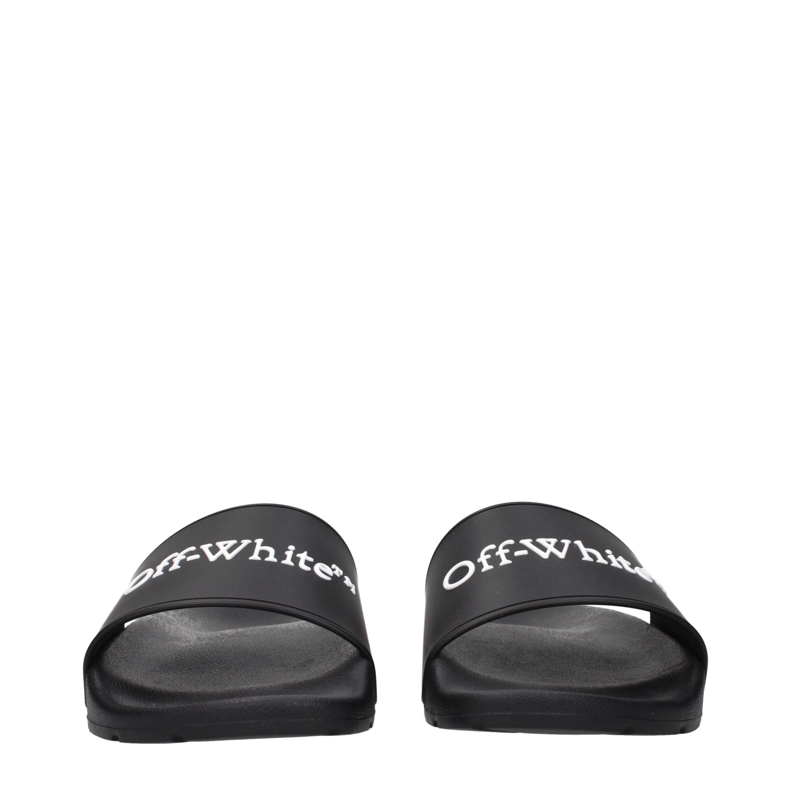Off-White Black Cotton Slippers Sandals