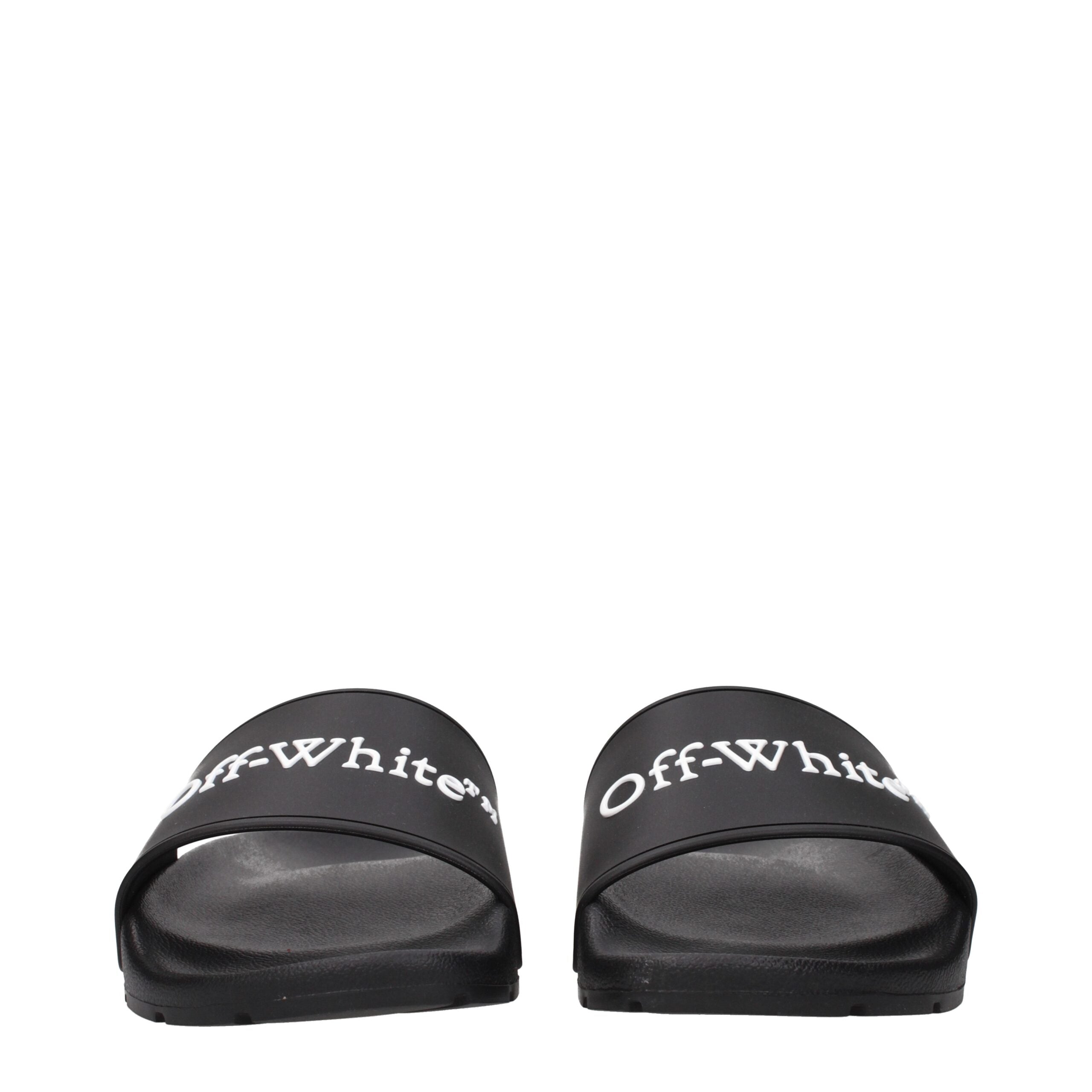 Off-White Black Cotton Slippers Sandals