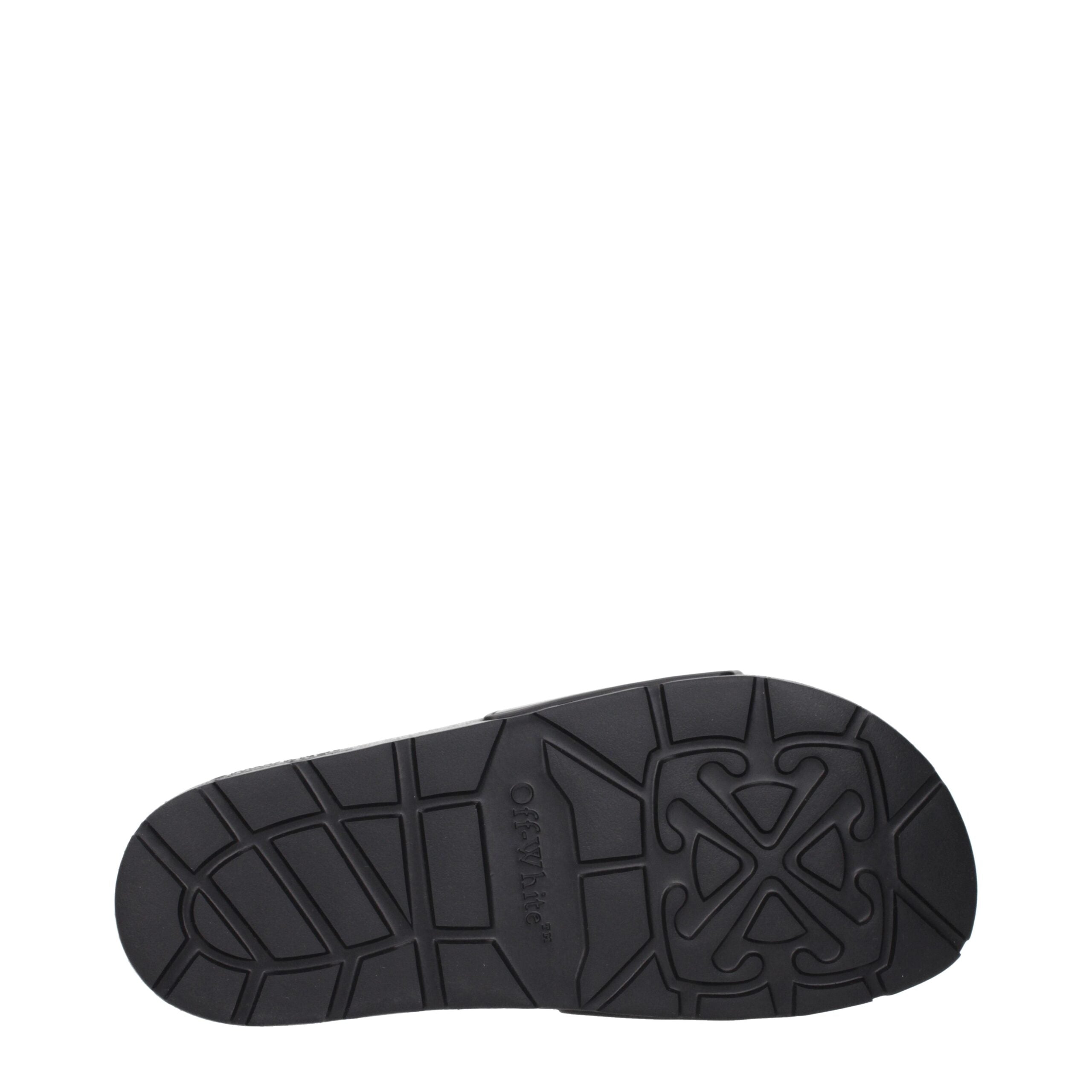 Off-White Black Cotton Slippers Sandals