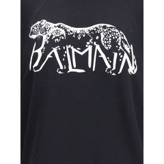 Balmain Leopard Print High-neck Sweatshirt