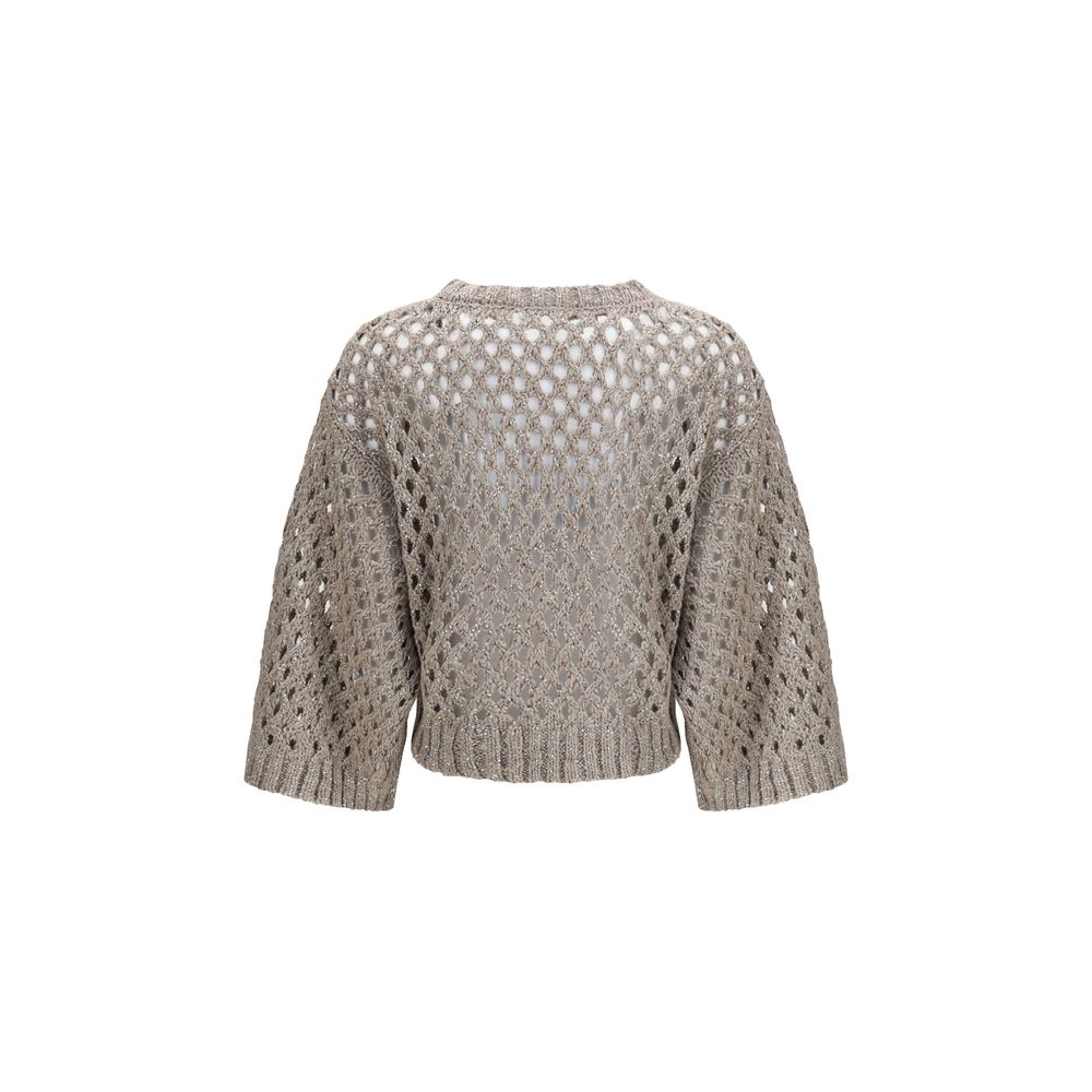 Brunello Cucinelli Glitzernder Netzpullover