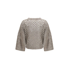 Brunello Cucinelli Glitzernder Netzpullover