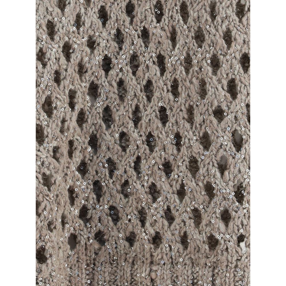 Brunello Cucinelli Glitzernder Netzpullover