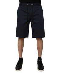 Dolce &amp; Gabbana Herren-Bermudashorts aus marineblauem Baumwoll-Stretch