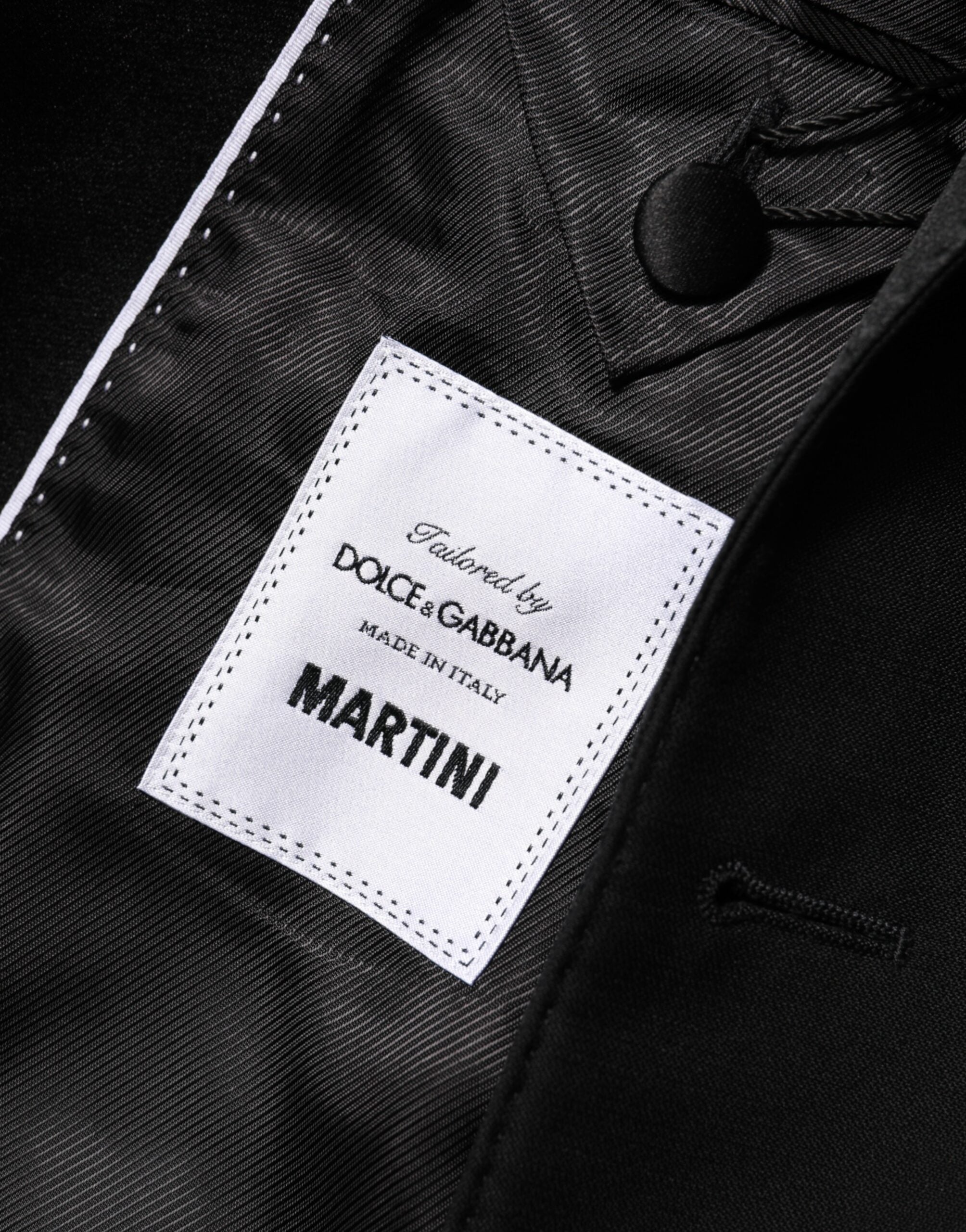 Veste de costume Dolce &amp; Gabbana MARTINI en laine noire à deux boutons pour homme