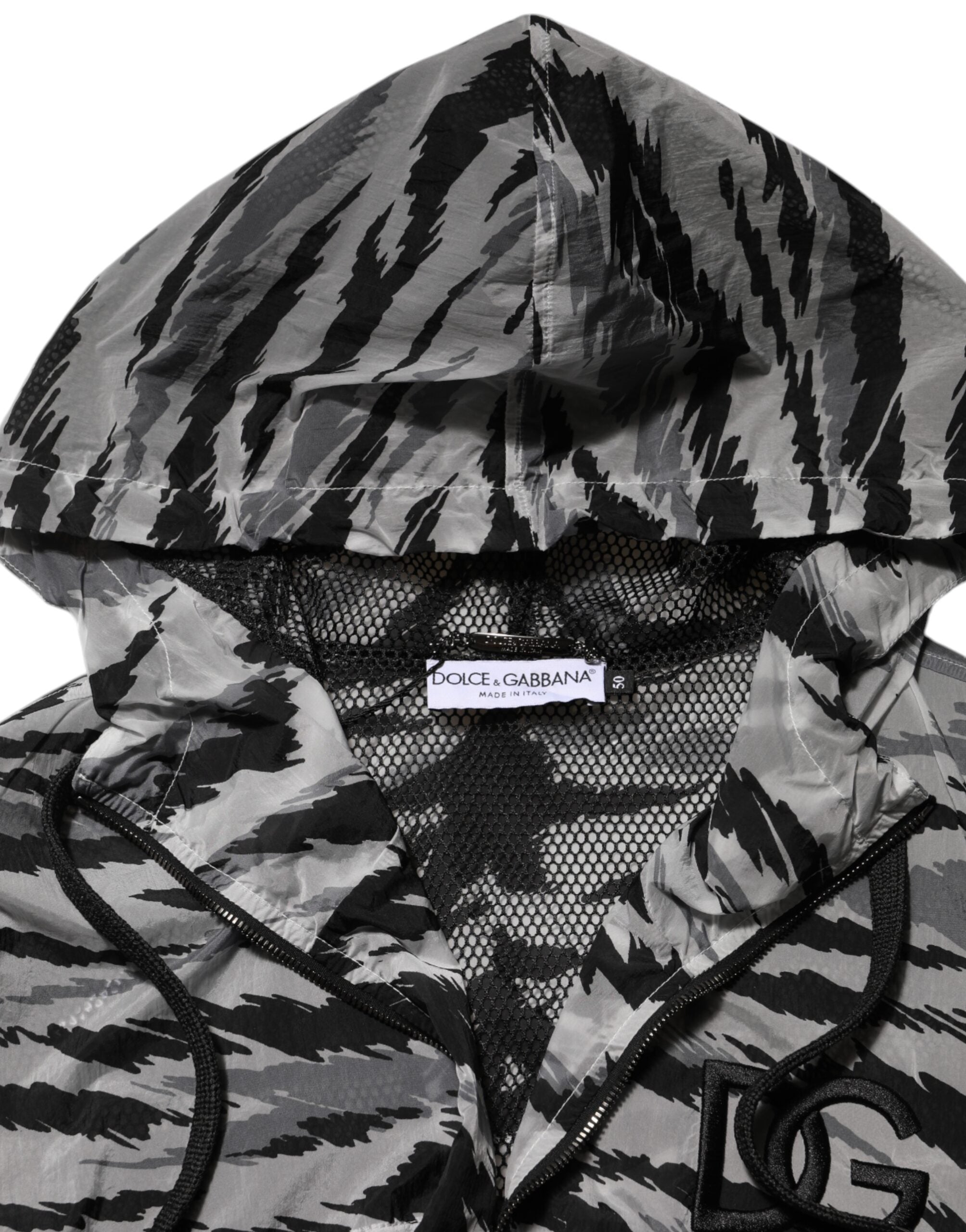 Veste sweat-shirt à capuche camouflage grise Dolce &amp; Gabbana