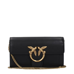 PINKO Black Leather Clutch Bags