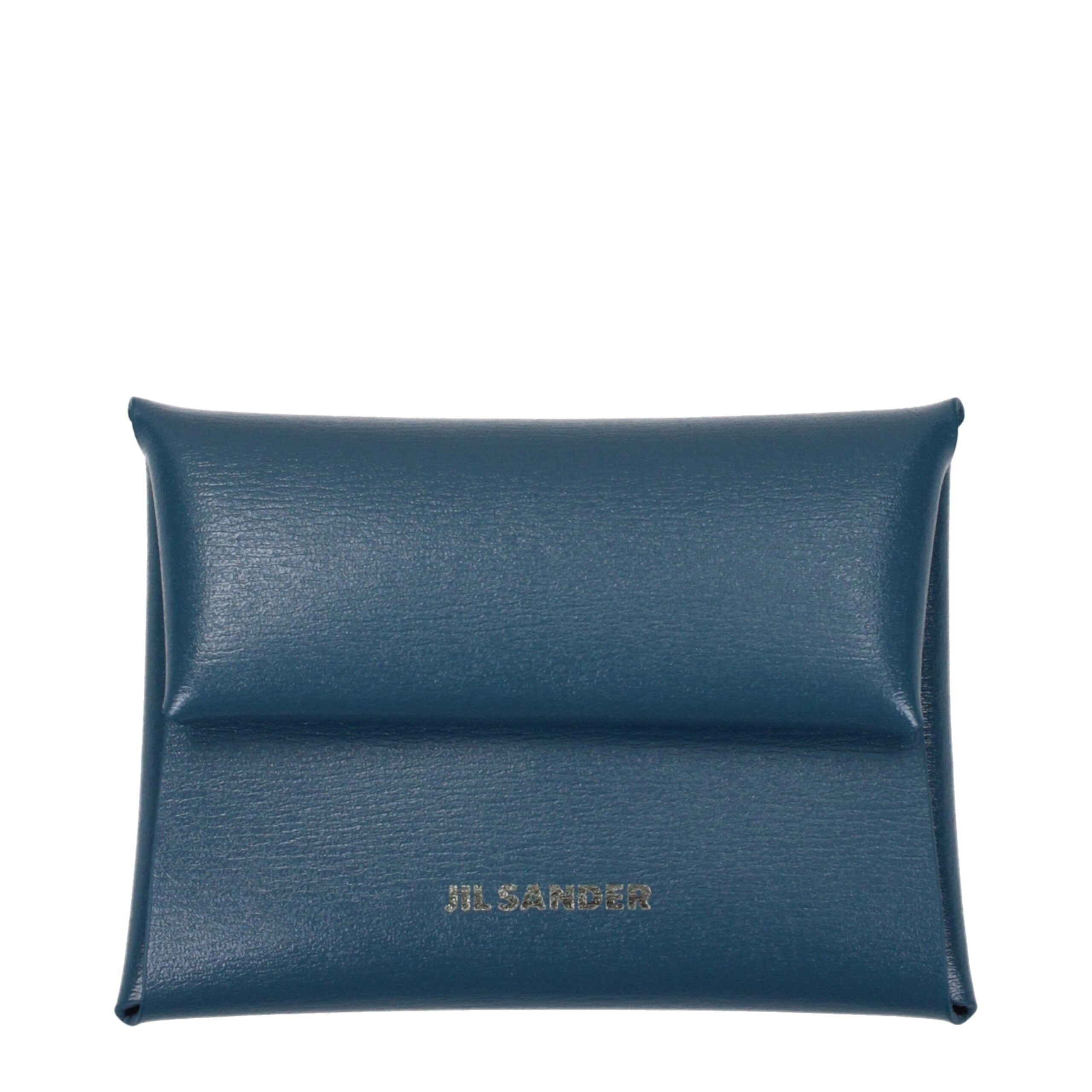 Jil Sander Blue Leather Wallets