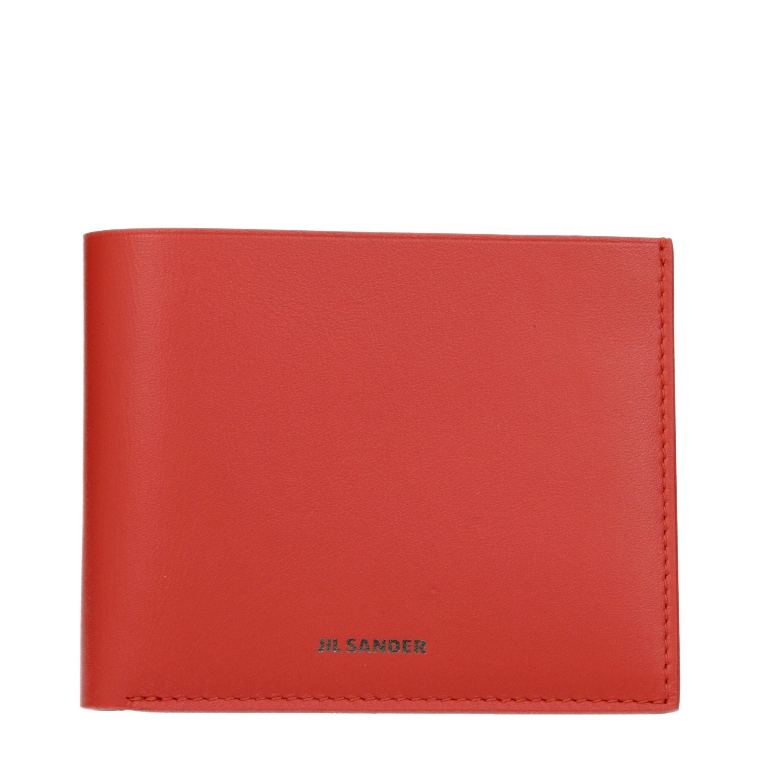 Jil Sander Red Leather Wallets