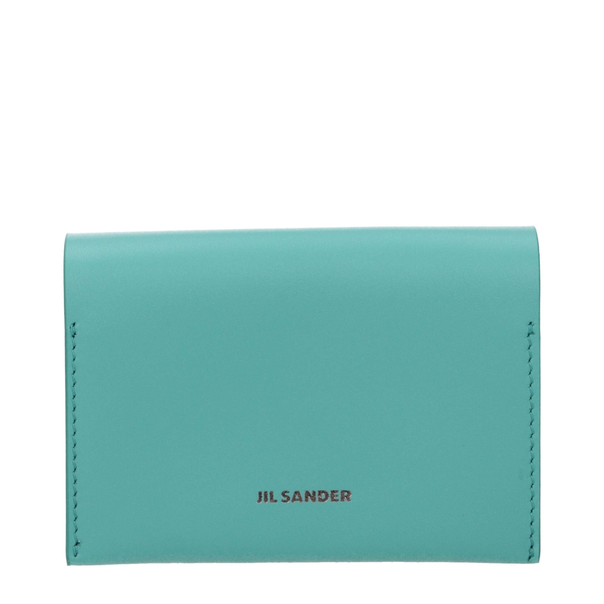 Jil Sander Green Leather Cardholders