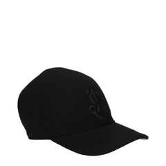 Jil Sander Black Cashmere Caps (Baseball Hat)