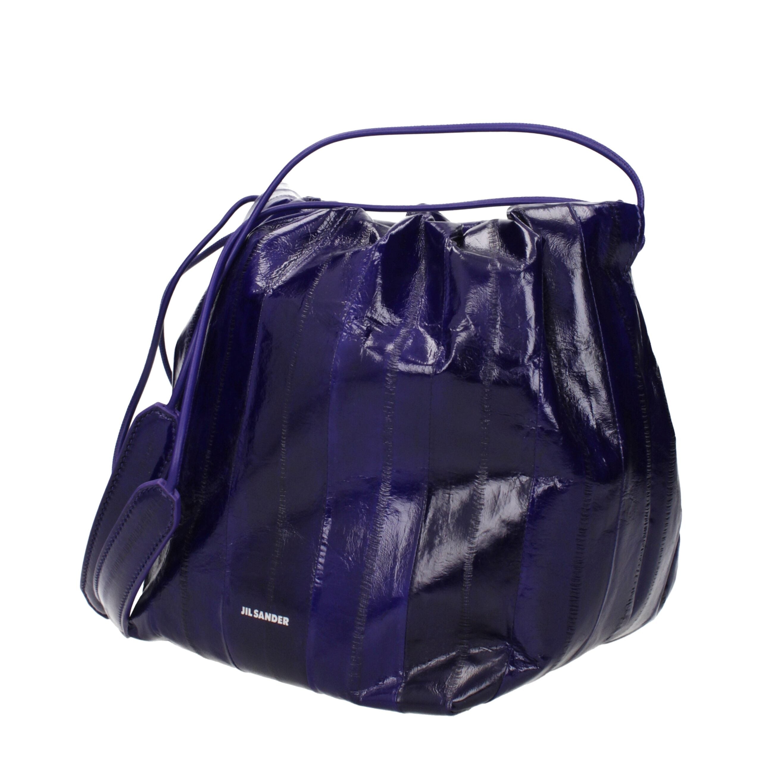 Jil Sander Purple Leather Shoulder Bags