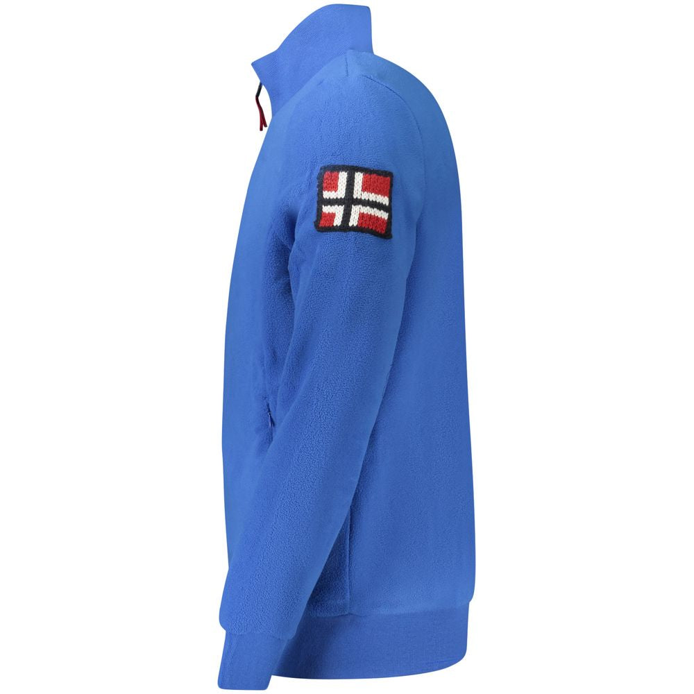 Pull homme bleu en polyester Norvège 1963