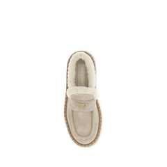 Prada Suede Loafers with shearling
