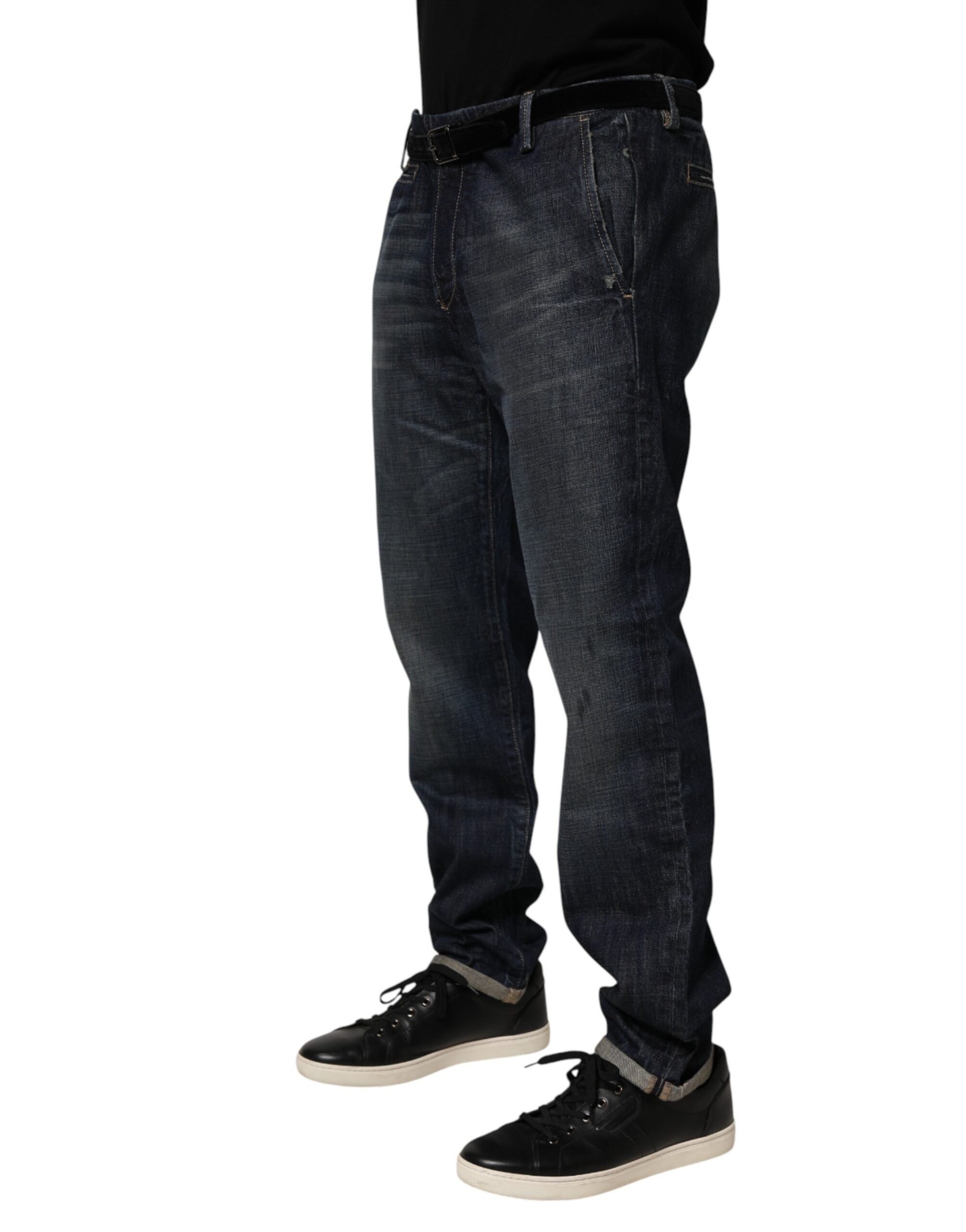 Brian Dales Dark Blue Washed Skinny Men Denim Trouser Jeans