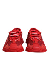 Dolce & Gabbana Red Logo Lace Low Top NS1 Sneakers Shoes