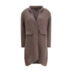 Ella Semi-long Sweater with a front hook-and-eye closure