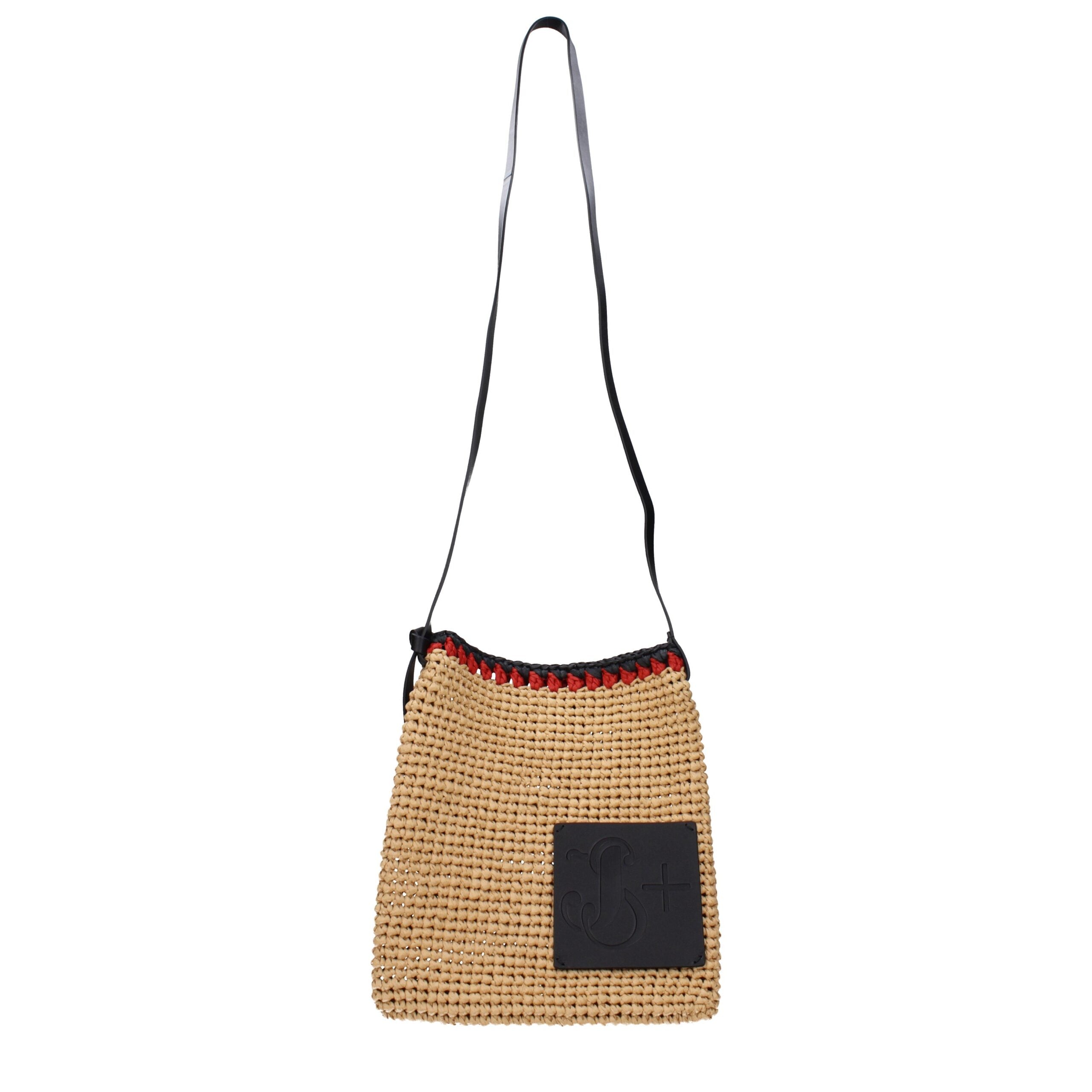 Jil Sander Beige Raffia Crossbody Bags