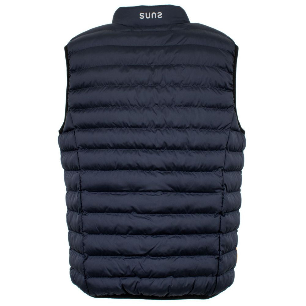 Suns Blue Polyester Sleveless Jacket