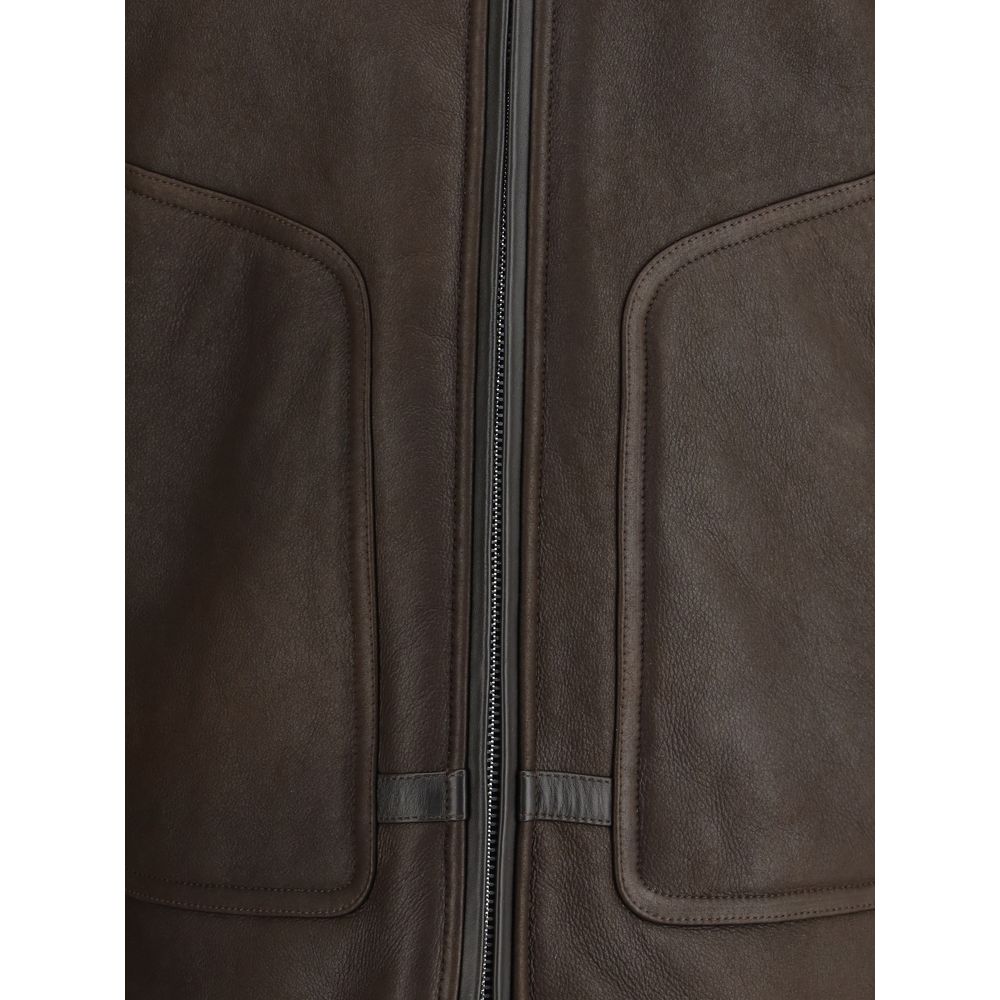 Valstar Coburn aviator Jacket in waxed suede shearling