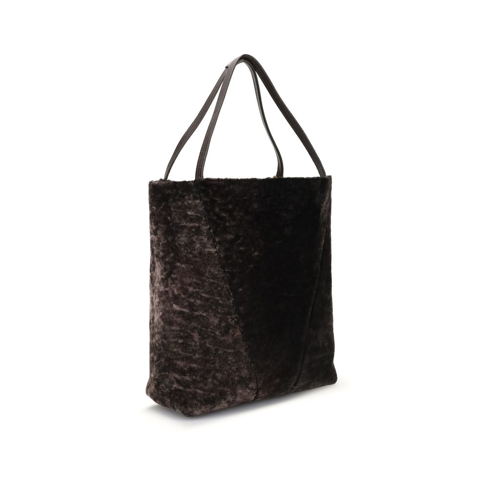 Sac cabas Chloé Large Spin en peau lainée douce