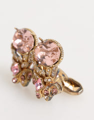 Boutons de manchette Dolce &amp; Gabbana en argent sterling 925 doré et cristal