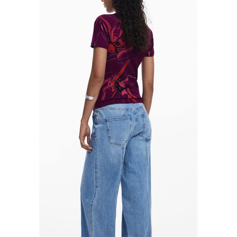 Desigual Lila Elastan T-Shirt