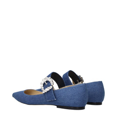 Jimmy Choo Ballerinas aus blauem Stoff