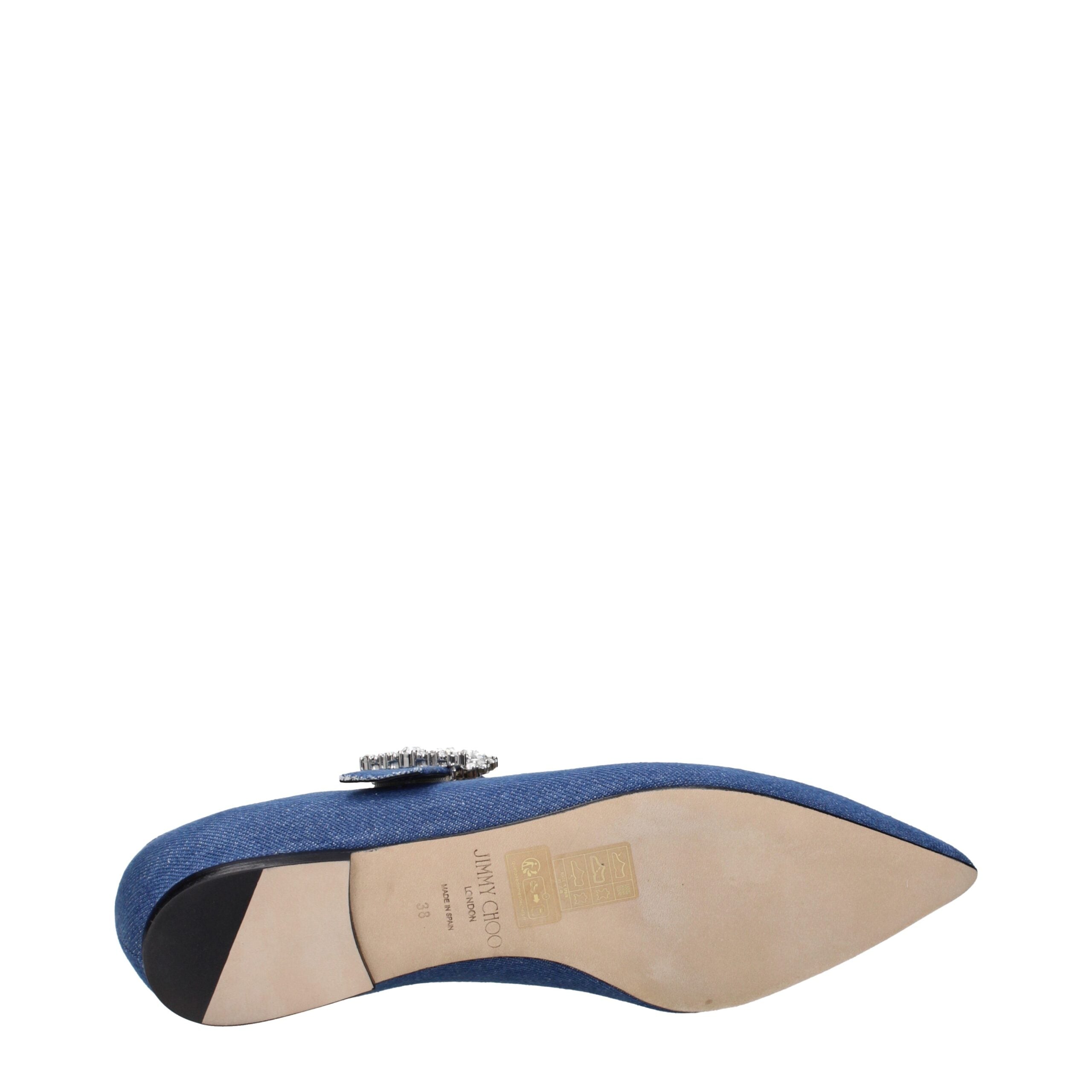 Jimmy Choo Ballerinas aus blauem Stoff