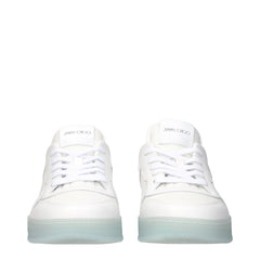 Jimmy Choo White Leather Low Tops