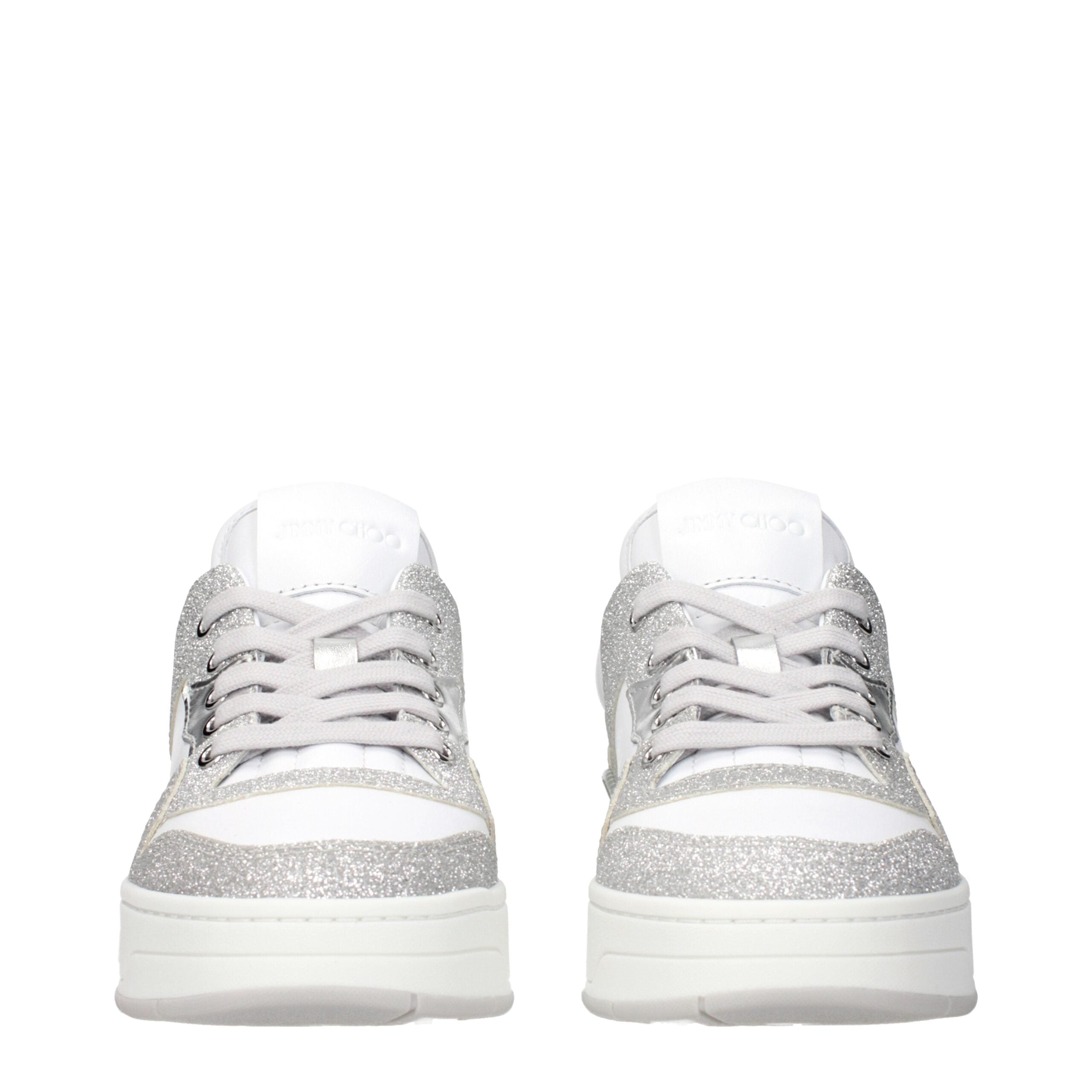 Jimmy Choo White Leather Low Tops