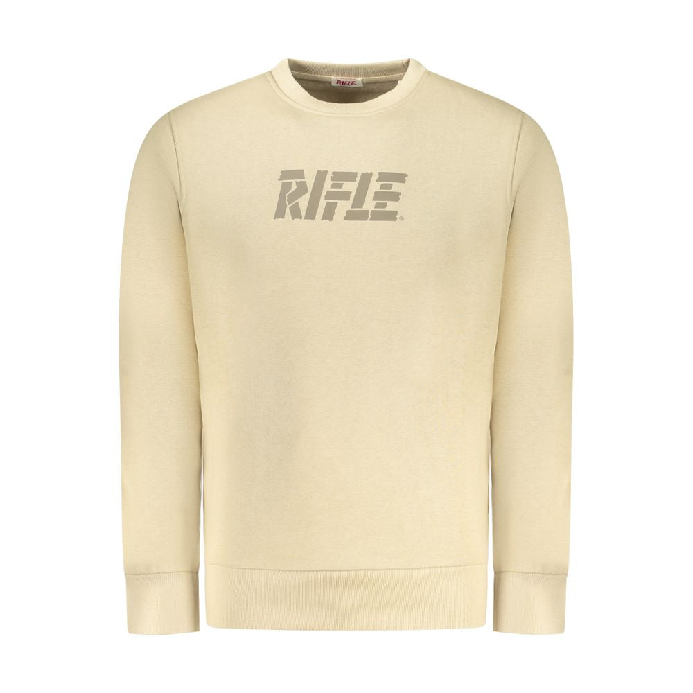 Pull homme en coton beige fusil