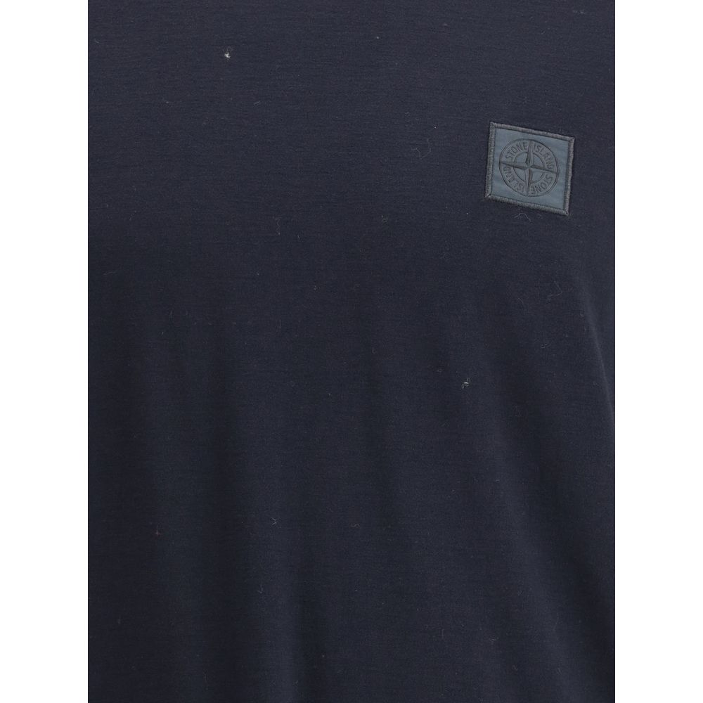 T-shirt en coton bleu Stone Island