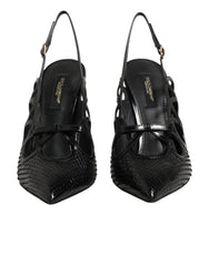 Dolce & Gabbana Leather High Heels Slingback Shoes