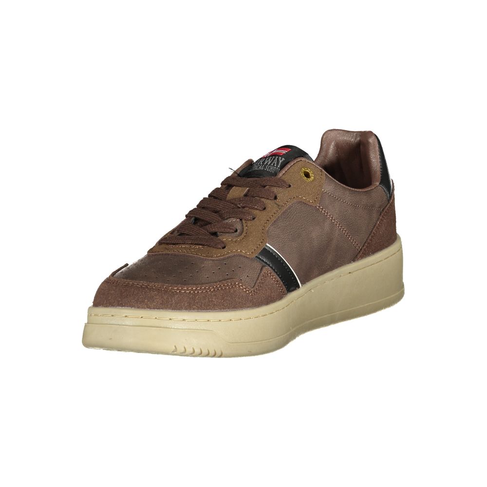 Baskets homme Norvège 1963 en polyester marron