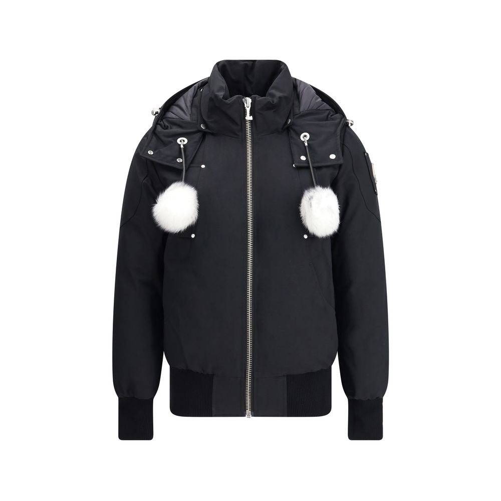 Moose Knuckles Bomberjacke aus schwarzer Baumwolle