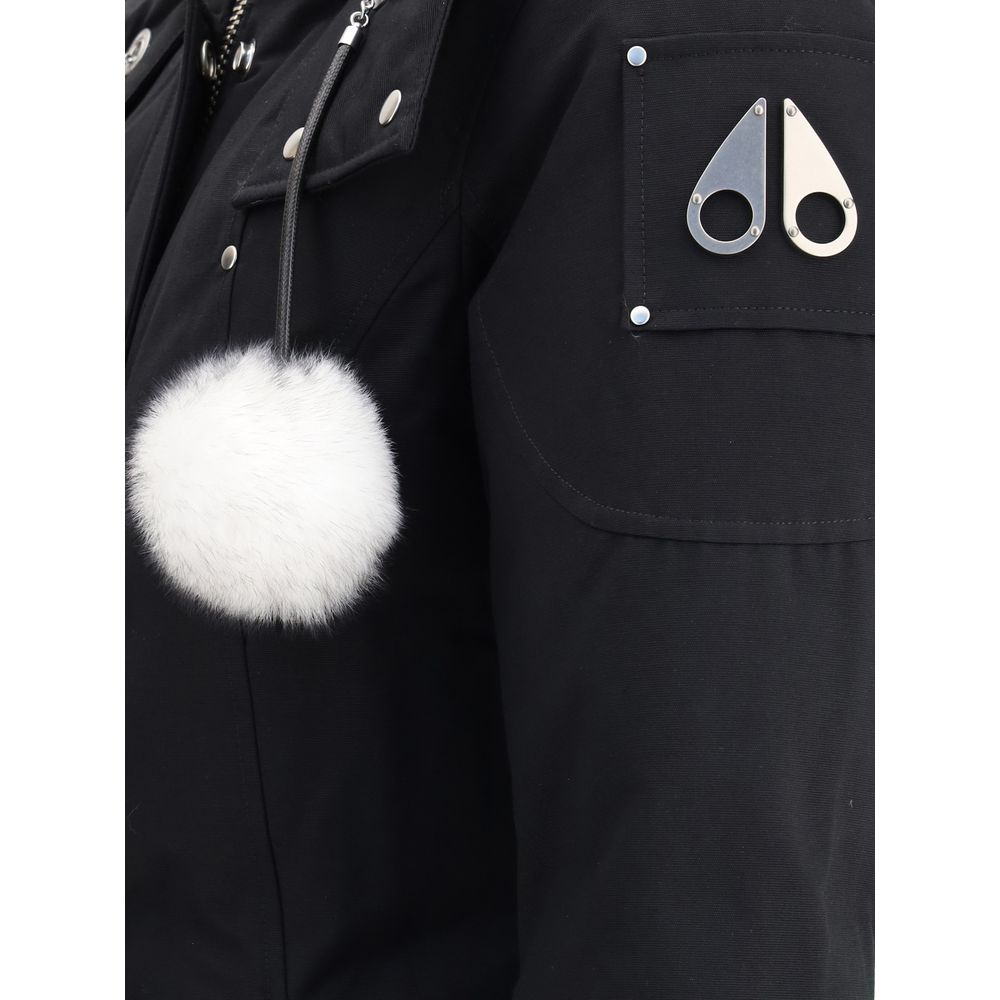 Moose Knuckles Parka aus schwarzer Baumwolle
