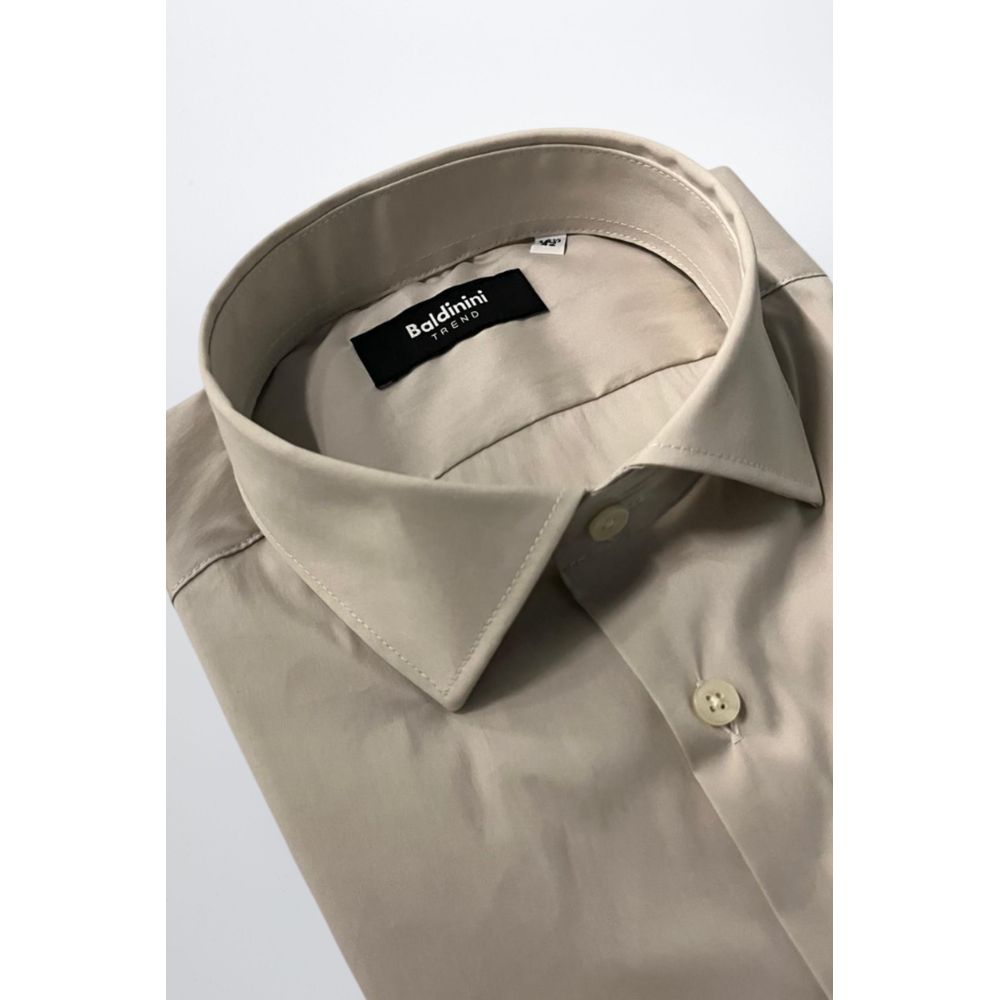 Baldinini Trend Beige Cotton Men Shirt