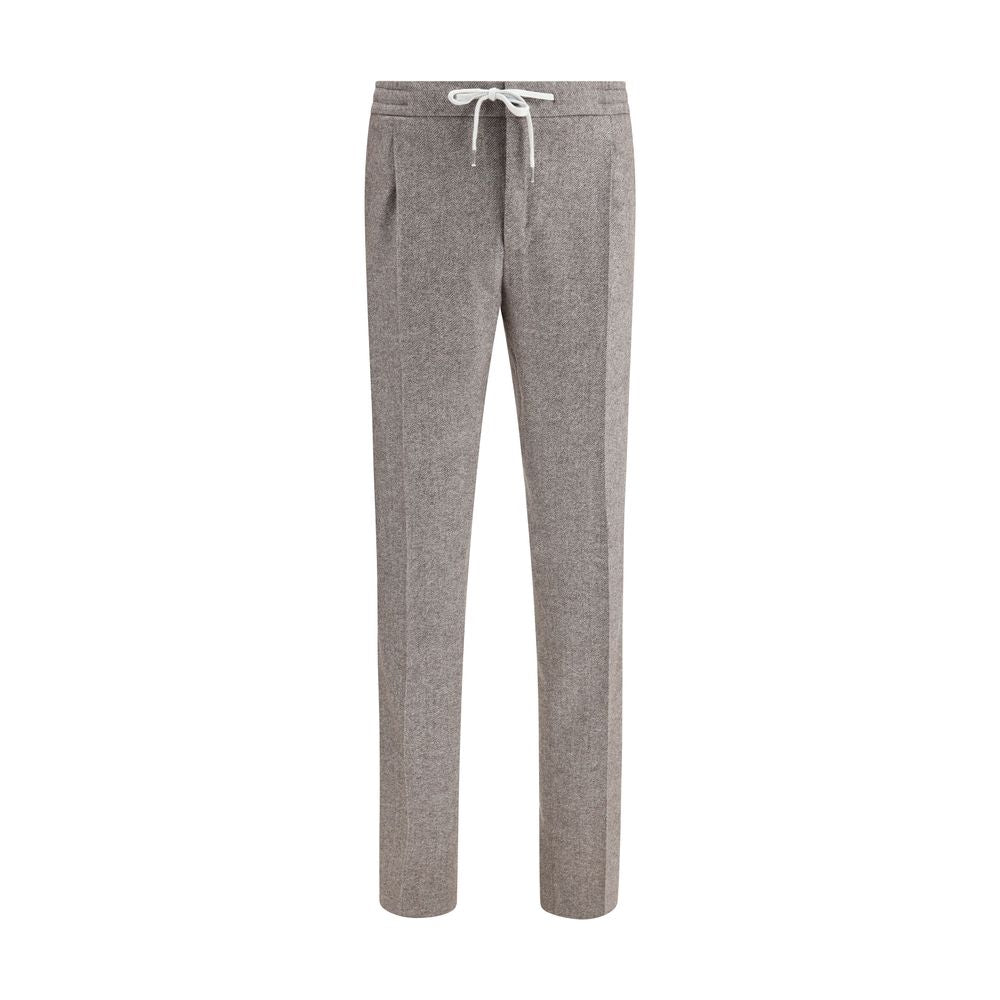 PT Torino Braune Fleece-Woll-Freizeithose