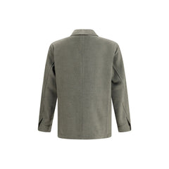 Finamore grüner Fleece-Wollmantel