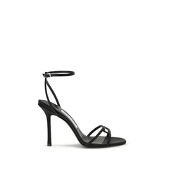 Jimmy Choo Black Calf Leather Bos Taurus Stiletto Heel Sandals