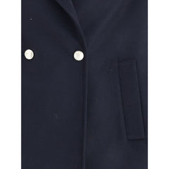 Cruna Blauer Fleece-Wollmantel