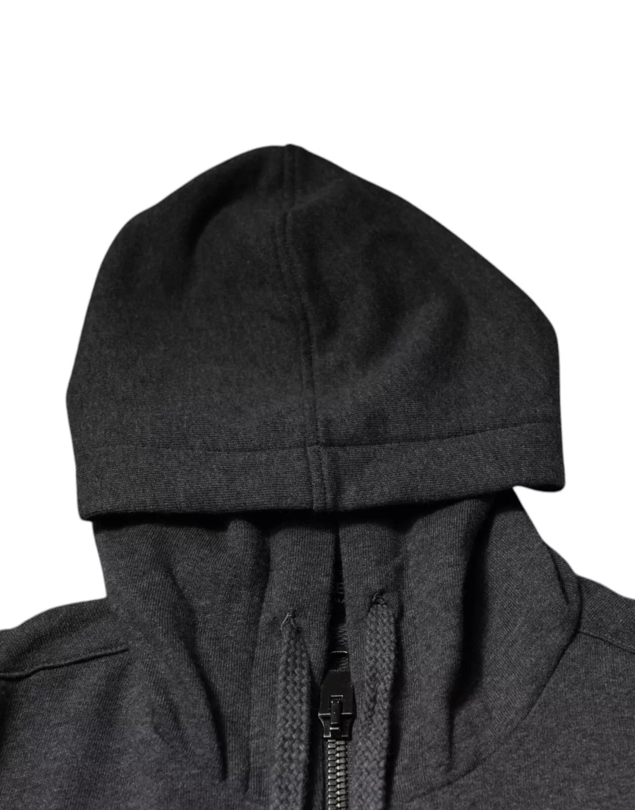 Dolce &amp; Gabbana Grauer Logo-Kapuzenpullover mit durchgehendem Reißverschluss